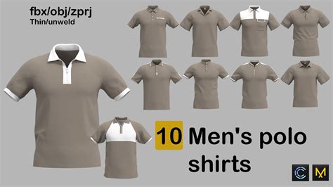 10 Mens Polo Shirts 3d Model Cgtrader