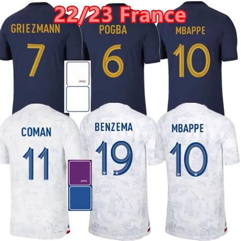 2022 2023 Benzema Mbappe Soccer Jerseys Player Version Griezmann Pogba