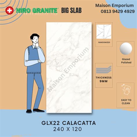 Jual NIRO GRANIT BIG SLAB 120X240 Calacatta Gold GLX22 Glazed Polished