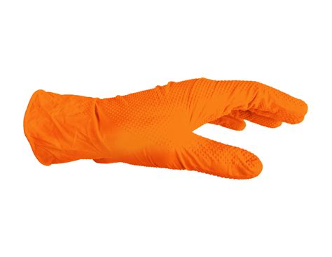 Diamond Texture Nitrile Glove 8mil Orange L Case 899470229c