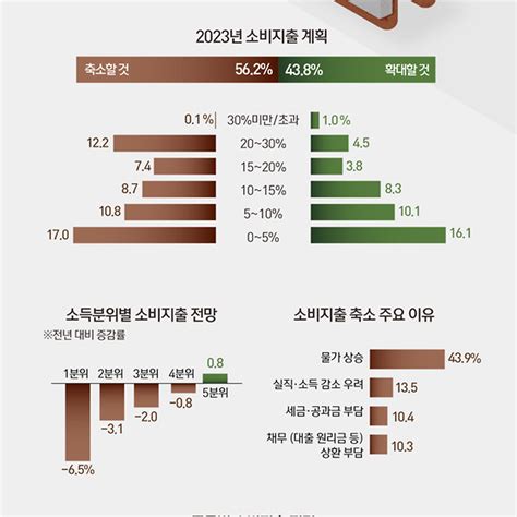 2023년 국민 소비지출 계획 10명 중 5명 내년 소비 줄일 것