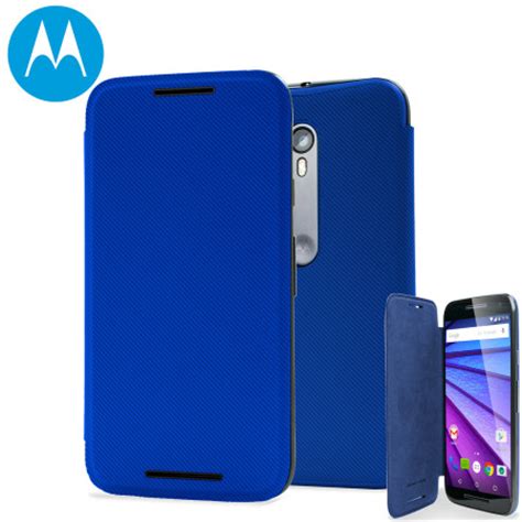 Official Motorola Moto G Rd Gen Flip Shell Cover Blue