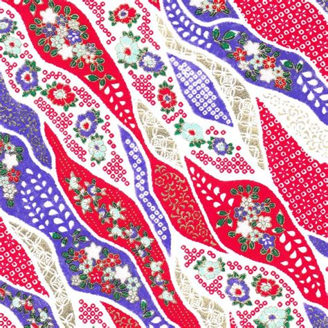 Grande Feuille Papier Japonais Yuzen Washi Violet Et Rouge Motifs