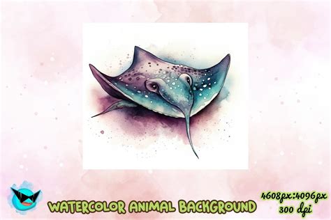 Stingray Watercolor Background Graphic By Swirltal Creative Fabrica