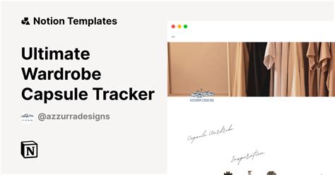 Ultimate Wardrobe Capsule Tracker Template Notion Marketplace