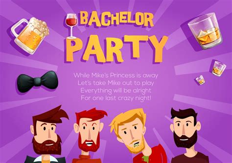 Bachelor Template Eps Vector Bachelor Party Vector Invitation Template Designious