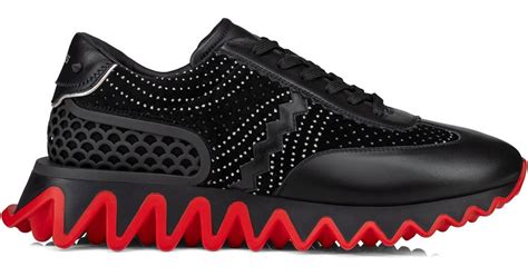 Christian Louboutin Loubishark Leather Sneakers In Black For Men Lyst Uk