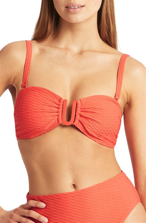 Sea Level U Bar Bikini Top In Red Lyst