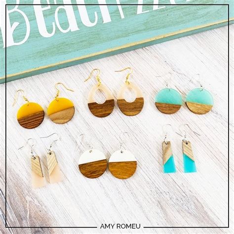 Easy Wood Resin Earrings DIY Amy Romeu