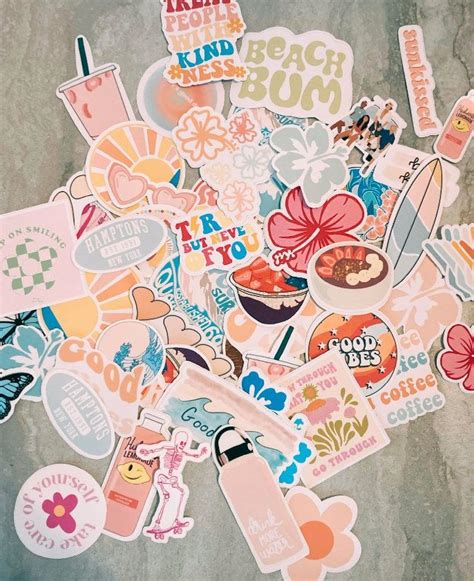 random sticker pack aesthetic sticker coconut girl sticker preppy