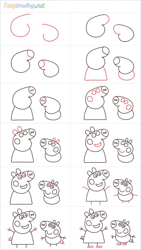 Peppa Pig Outline Drawing