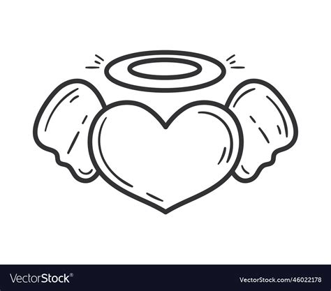 Heart love with wings Royalty Free Vector Image