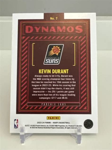 2023 24 PANINI NBA Hoops Dynamos Hiver Parallèle Kevin Durant Phoenix