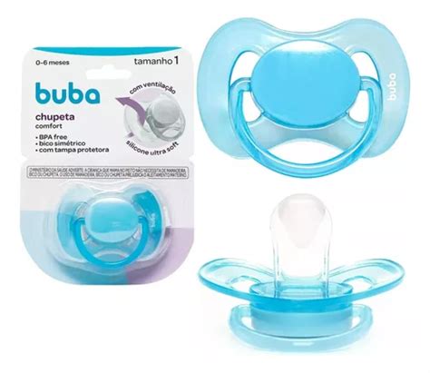 Chupeta Buba Comfort Bico Sim Trico Em Silicone C Tampa M