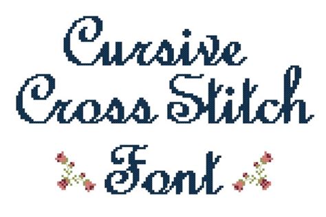 Cursive Cross Stitch Font PDF Cross Stitch Pattern Etsy