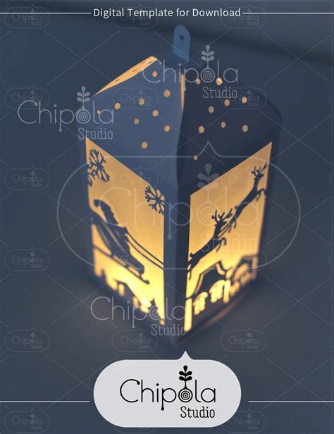 Christmas Decoration Svg D Christmas Lantern Paper Model Etsy