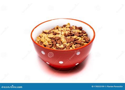 Bowl Of Cereals On A White Background Stock Image Image Of Chocolate