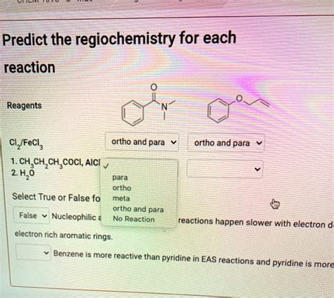 SOLVED Predict The Regiochemistry For Each Reaction Reagents Cl FeCl