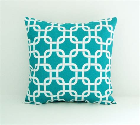 Turquoise Pillow Cover Gotcha Decorative Couch Pillows 16x16 1600 Via Etsy Turquoise