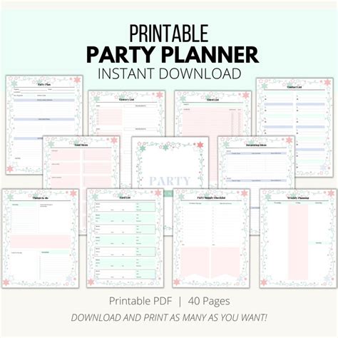 Party Planner Printable Instant Download Pdf Add A Little Adventure