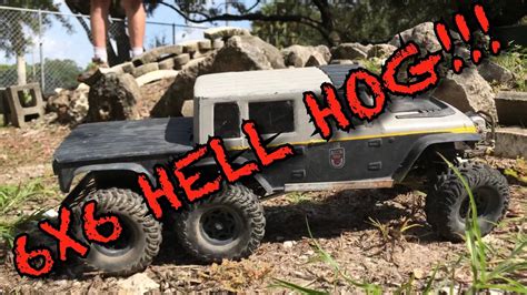 SCX10 6x6 Rc Rock Crawler Jeep Wrangler HELL HOG YouTube