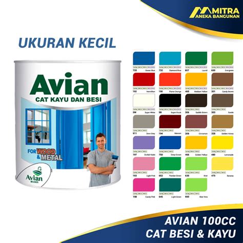 Jual Cat Besi Dan Kayu Avian 100 Cc Cat Minyak Sintetis Cat Kayu