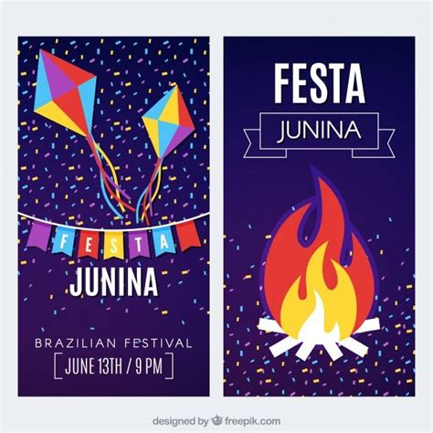 Banners de celebración de festa junina Vector Gratis Flyer Book