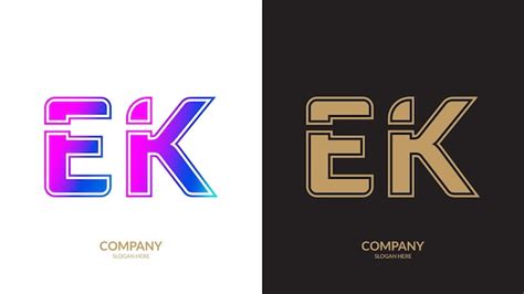 Logotipo Vetorial Para O Modelo De Design Da Letra EK Vetor Premium