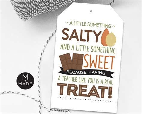 Salty And Sweet Gift Tags For Teacher Tags Teacher Appreciation Trail