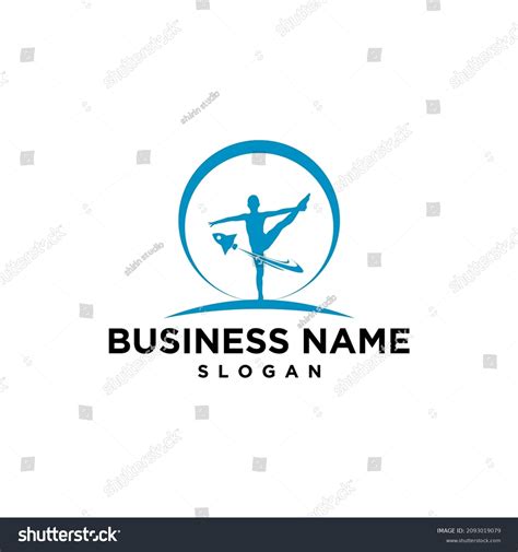 gymnastics academy logo vector images stock vector royalty