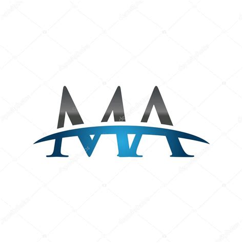 Initial Letter Ma Blue Swoosh Logo Swoosh Logo Stock Vector