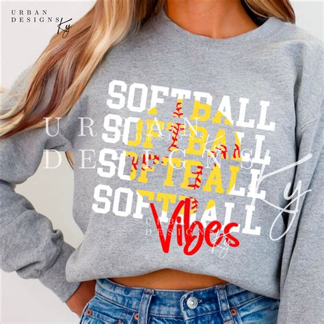 Softball Vibes SVG And PNG Bundle High Resolution Png Softball DTF And