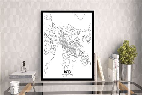 Aspen Colorado Printable Map Aspen Wall Decor Aspen Ski Map | Etsy