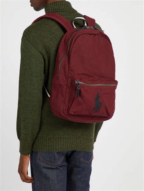 Polo Ralph Lauren Logo Embroidered Canvas Backpack For Men Lyst