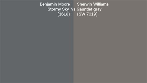 Benjamin Moore Stormy Sky Vs Sherwin Williams Gauntlet Gray Sw