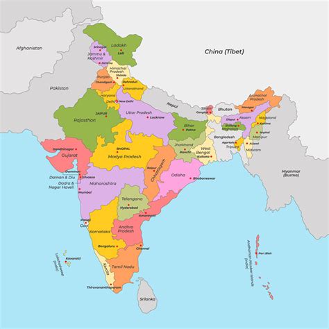 India Pa S Mapa Vector En Vecteezy