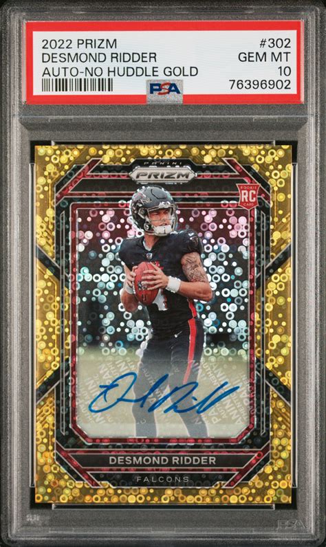 Desmond Ridder Prizm Rookie Autographs No Huddle Gold