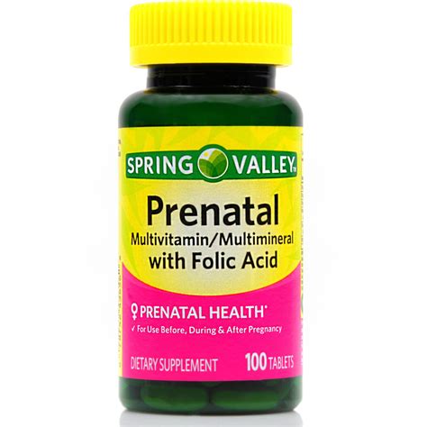 Spring Valley Prenatal Multivitamin Multimineral 100 Tablets