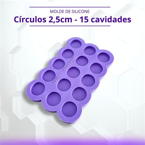 Molde De Silicone Redondo 2 5cm 15 Cavidades Resina Da Gabi Resina