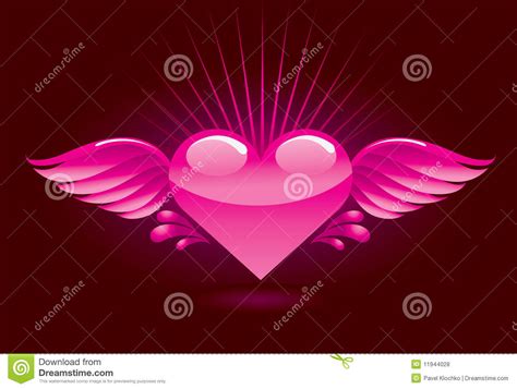 Pink Heart With Wings Wallpaper Wallpapersafari