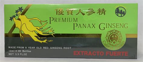 Premium Panax Ginseng Extra Fuerte 10 Ml 30 Botellas Fortitude