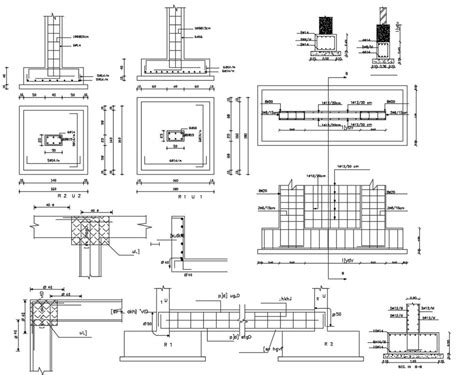 Combined Footing Rcc Structure Design Autocad File Cadbull The Best