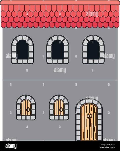 facade and door of medieval castle Stock Vector Image & Art - Alamy