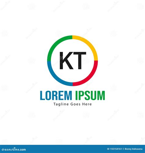 Plantilla Inicial Del Logotipo De Kt Con Marco Moderno Ilustraci N