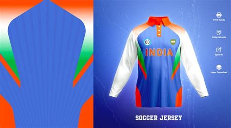 Premium Vector | India cricket team sports kit design or india cricket ...