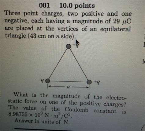 Solved Three Point Charges Two Positive And One Negative Chegg