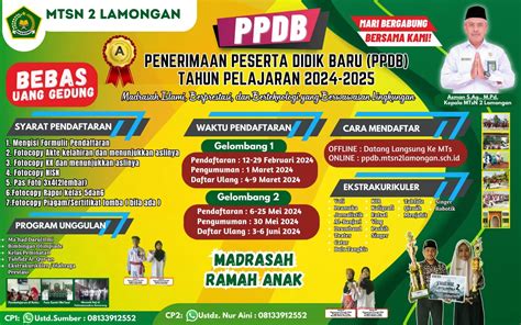 Pengumuman PPDB Jalur Reguler Gelombang 1 MTsN 2 Lamongan Tahun