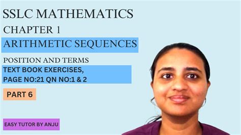 Sslc Math Chapter Arithmetic Sequences Position And Terms Part