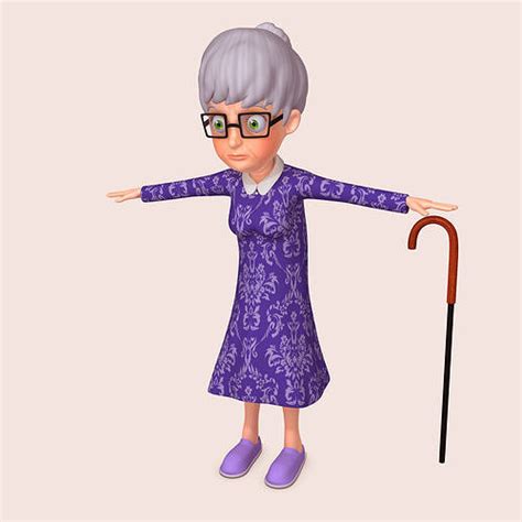 Cartoon Old Woman D Model Cgtrader