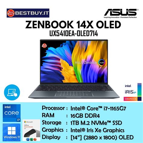 Jual ASUS ZENBOOK 14X OLED UX5401EA I7 1165G7 16GB 1TB 14 2 8K W11 OHS